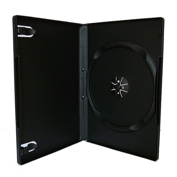Carcasa pentru CD DVD personalizabila, negru mat, 14 mm, stocare 1 disc