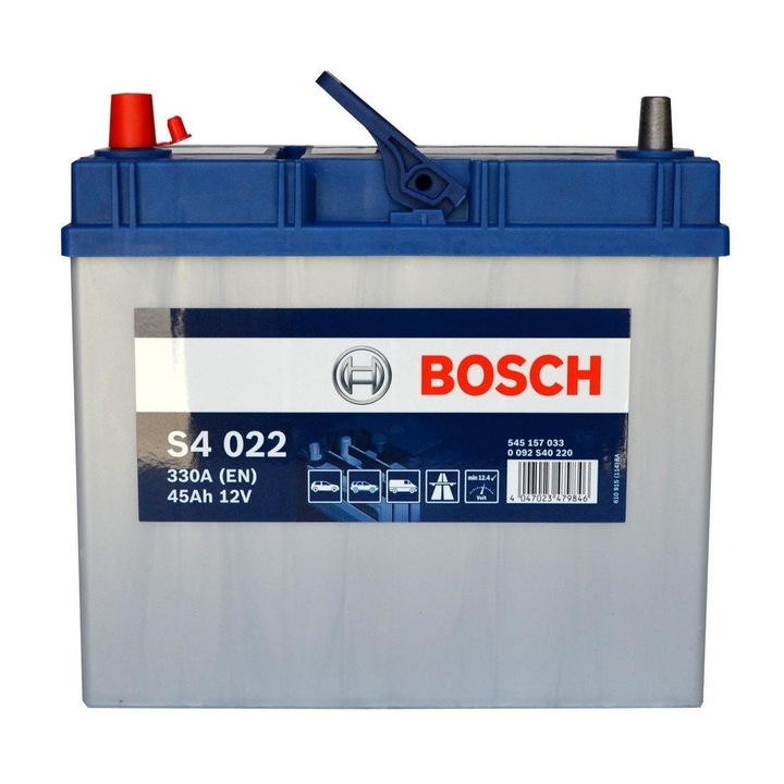 Baterie auto Bosch S4 45Ah 12V 0092S40220 330A Borna Inversa (stanga +)