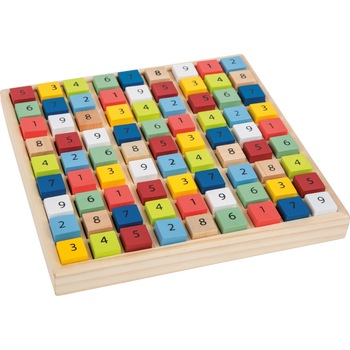 Joc sudoku, cuburi lemn, multicolor Joc sudoku, cuburi lemn, multicolor