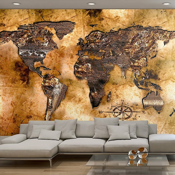 Fotótapéta - Opálszínű világtérkép 400x280