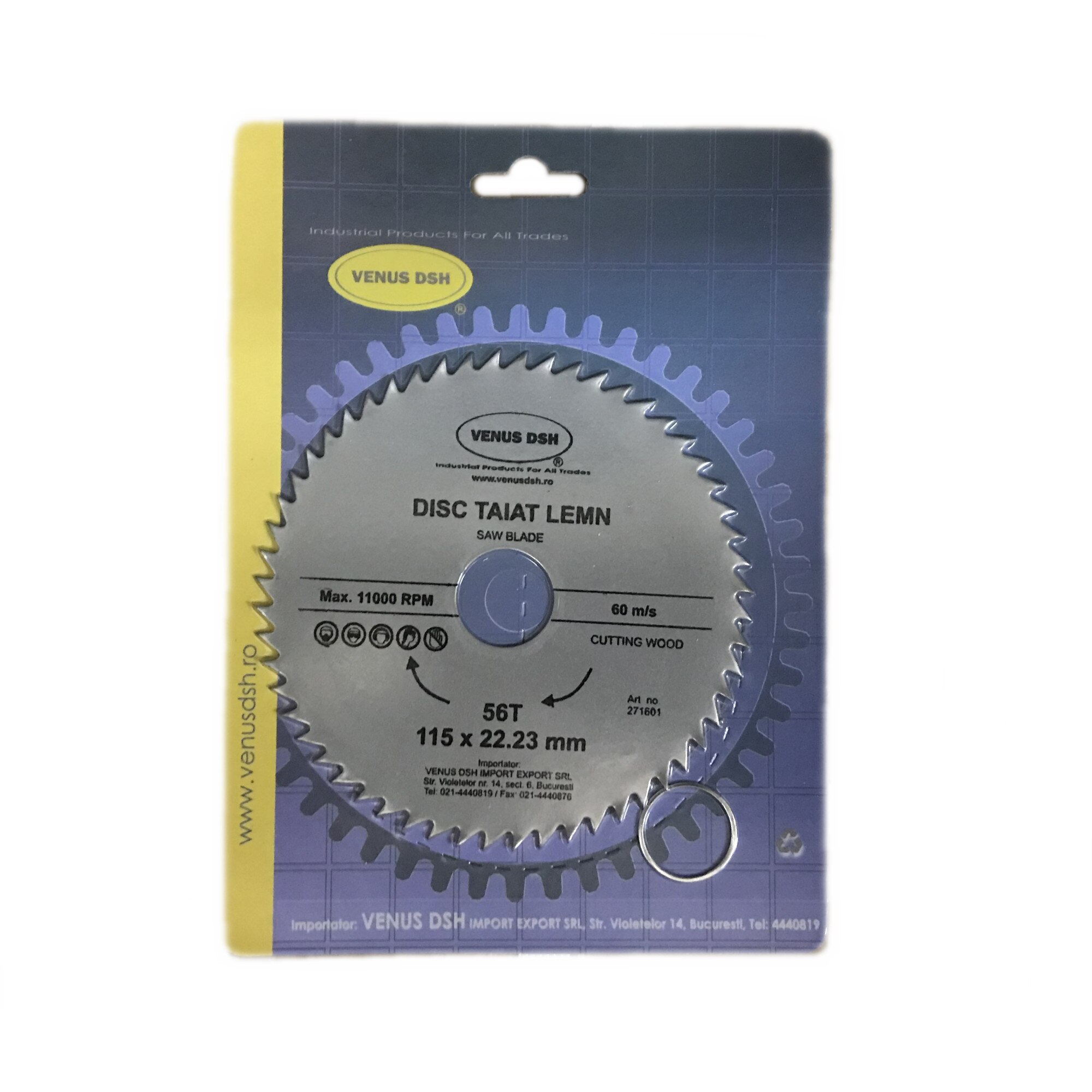 Disc taiat lemn, 115x22.23mm