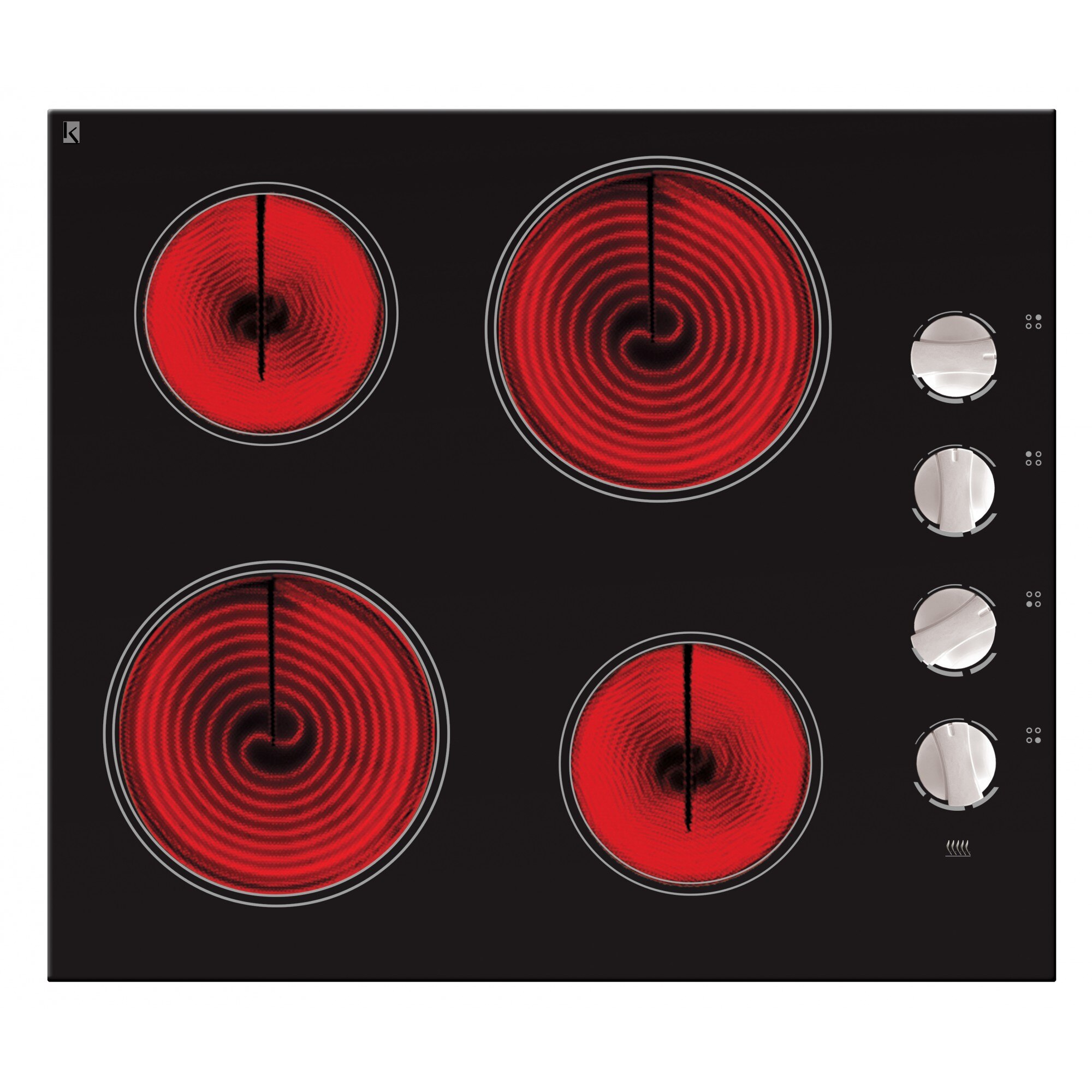 Plita vitroceramica incorporabila Pyramis SPICA, 4 zone de gatit, Sticla neagra