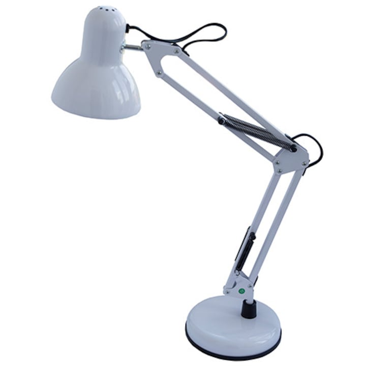 Vias Lux íróasztali lámpa tartóval, maximális teljesítmény 60 W, E27 foglalat, fehér