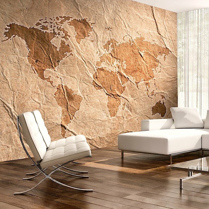 Fotótapéta - Világtérkép homokos háttérrel 400x280