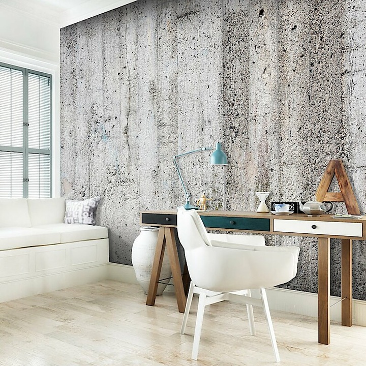 Fotótapéta - Halványszürke kőfal 400x280