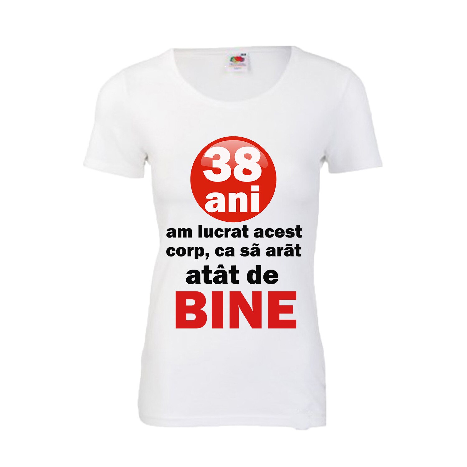 Tricou personalizat Fruit of the loom dama 38 ani alb M