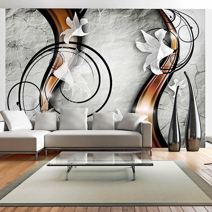 Fotótapéta - Liliomok szürke háttérrel 400x280