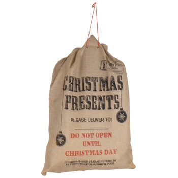 Saculet Holly pentru cadouri 58x69cm, cu mesaj  Saculet Holly pentru cadouri 58x69cm, cu mesaj