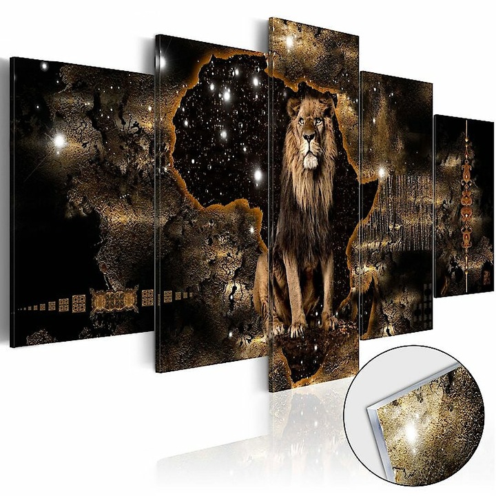 Akrilüveg kép - Golden Lion [Glass] 200x100