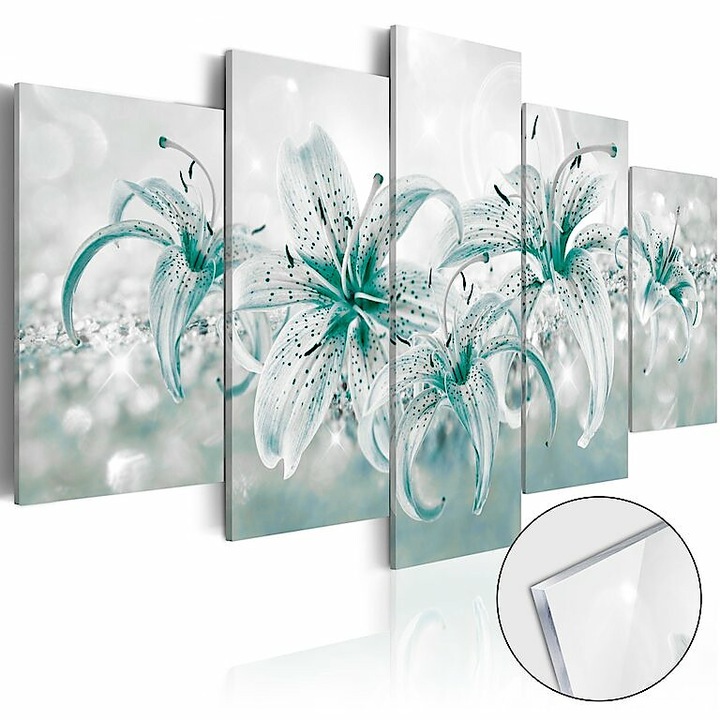 Akrilüveg kép - Sapphire Lilies [Glass] 200x100