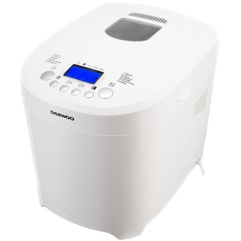 Masina de paine Daewoo DBM600W, 600 W, 900 g, 2 nivele de rumenire, 12 programe, Timer, Alb Masina de paine Daewoo DBM600W, 600 W, 900 g, 2 nivele de rumenire, 12 programe, Timer, Alb