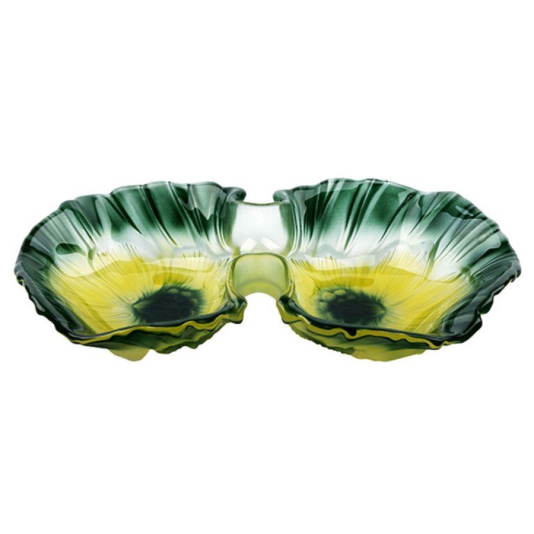 Platou Waltherglas, Miranda 1400275, Sticla, 33 cm, Verde