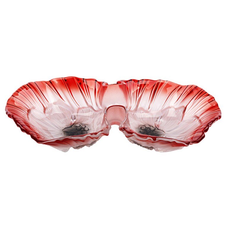 Platou Waltherglas, Miranda 1400182, Sticla, 33 cm, Rosu