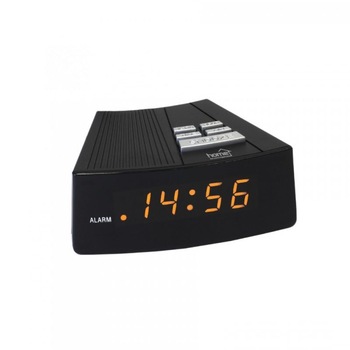 Ceas desteptator de birou, 230V, afisaj digital LED, ora 24 h, negru, Home Ceas desteptator de birou, 230V, afisaj digital LED, ora 24 h, negru, Home