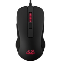 Mouse gaming ASUS Cerberus Fortus, RGB, switch-uri Omron, ambidextru, 4000 dpi, baza din aliaj de magneziu, 6 butoane, cablu textil, iluminare Aura Sync, Negru