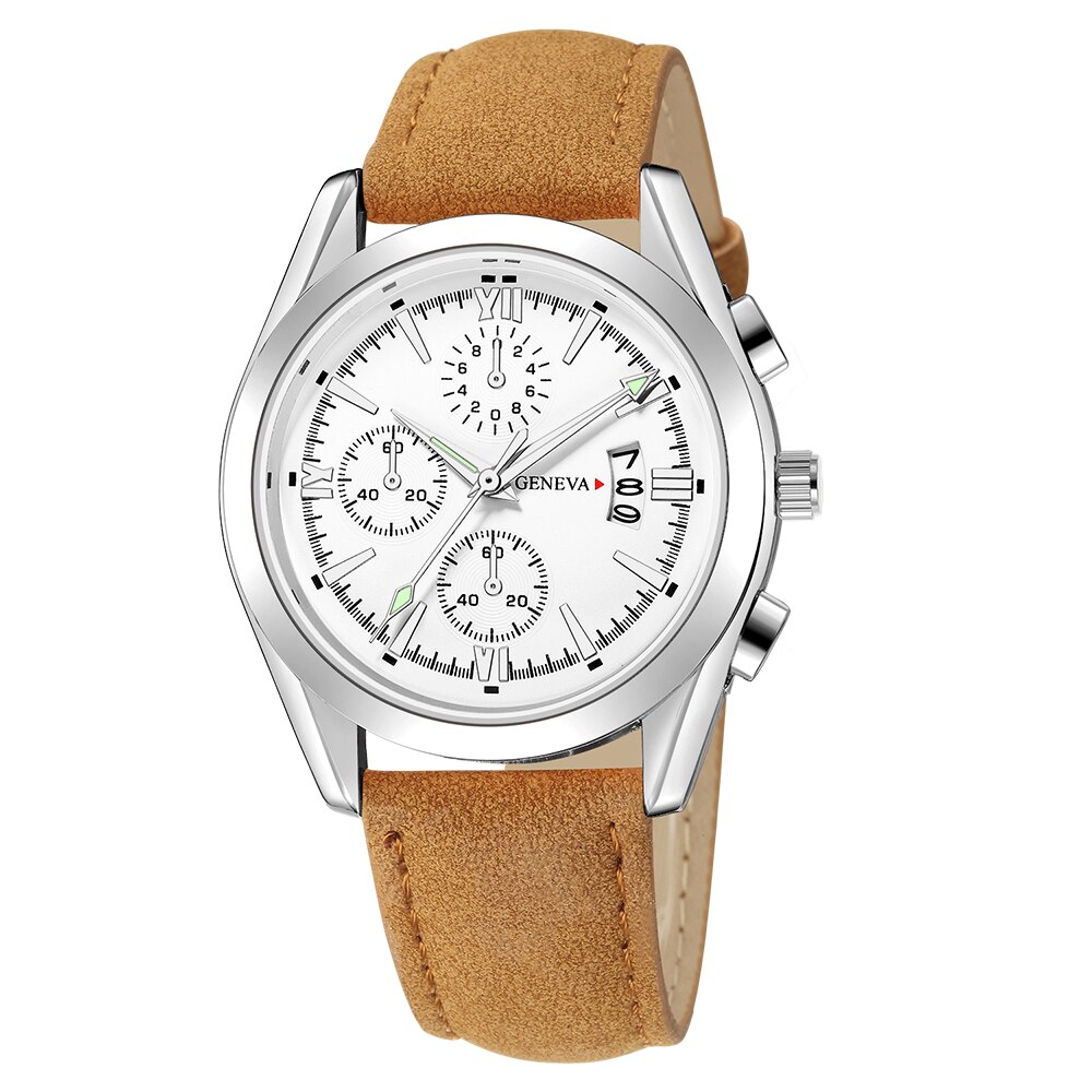 Ceas barbatesc Geneva CS729, stil casual, curea piele