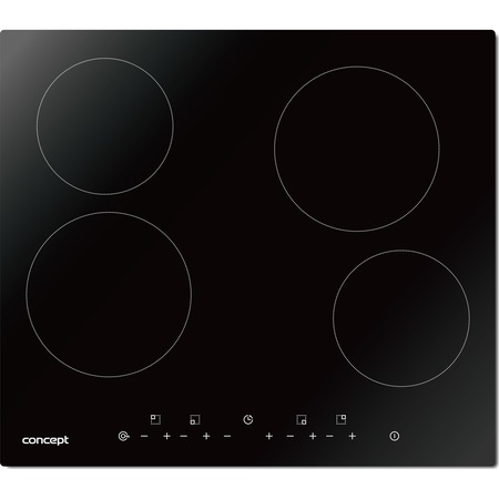Plita incorporabila Vitroceramica Concept SDV3360N, 4 zone de gatit,Touch control, 60 cm, Negru