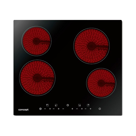 Plita incorporabila Vitroceramica Concept SDV3360N, 4 zone de gatit,Touch control, 60 cm, Negru