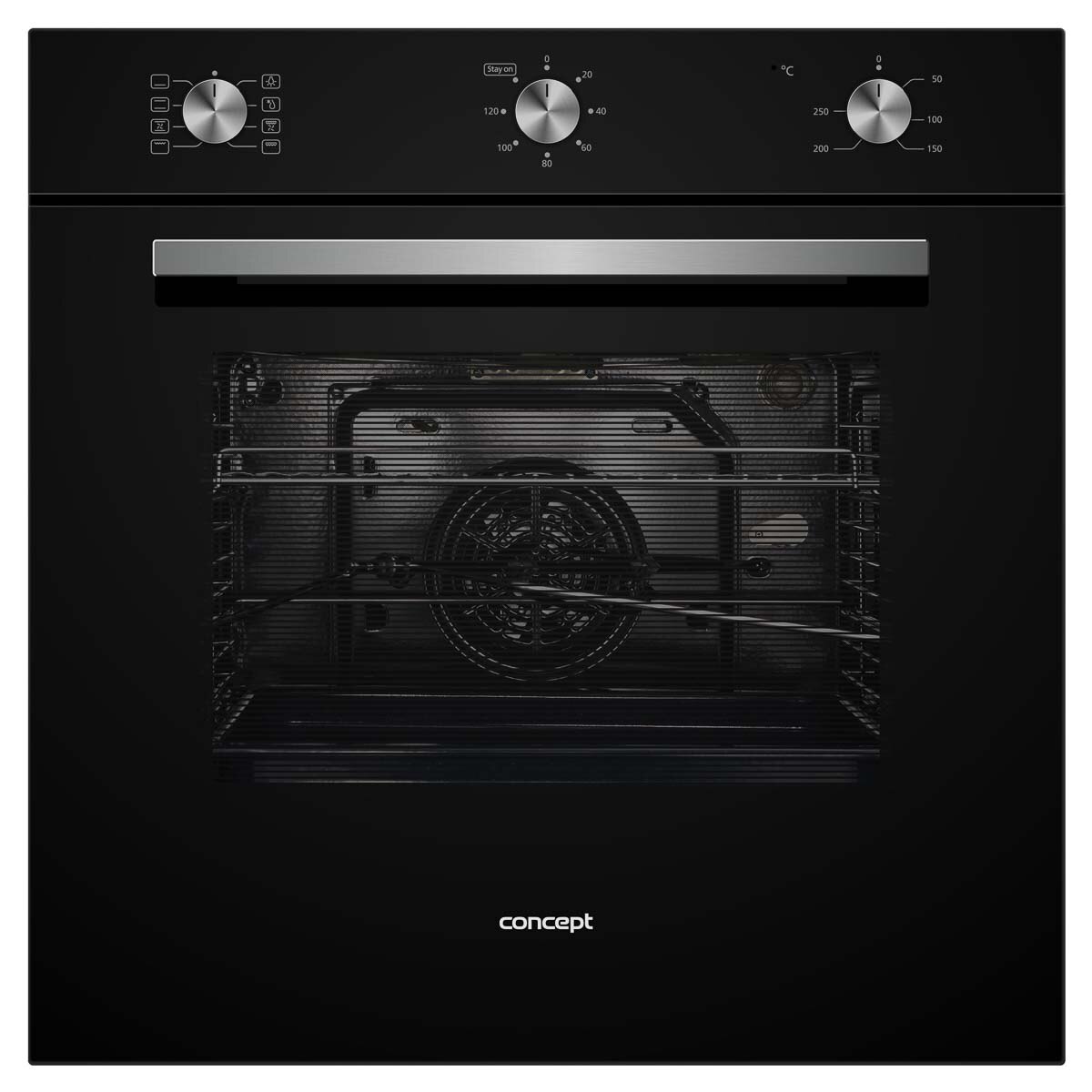 Cuptor incorporabil Concept ETV7060, Electric, Multifunctional, 70 l, Clasa A, Sticla neagra