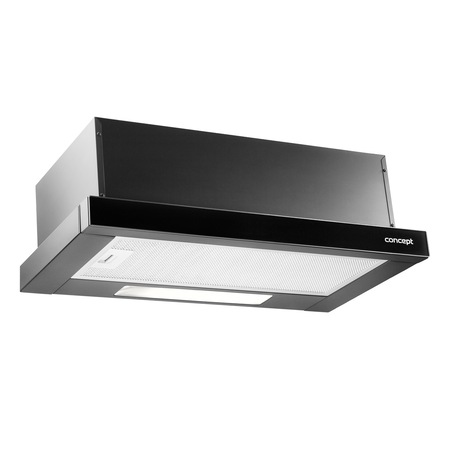 Hota incorporabila telescopica Concept OPV3560BC, Putere absorbtie 300m3/h, 1 motor, 60 cm, Sticla neagra