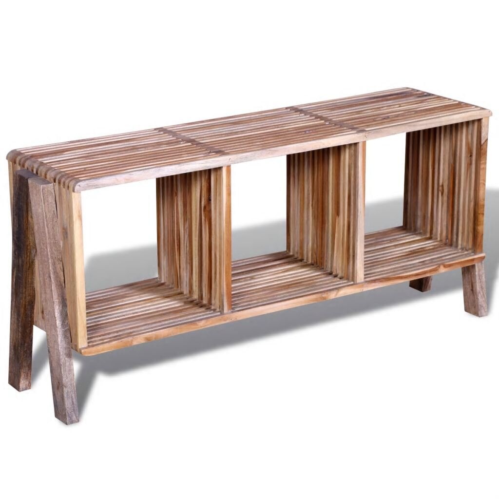 Comoda TV cu 3 rafturi, vidaXL, Lemn, Multicolor, 110 x 30 x 50 cm