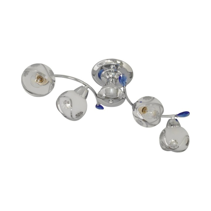 Таванен полилей Klausen, модел Macau, 4 x E14, бяло/хром