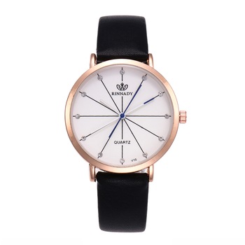 Ceas de dama elegant RINNADY, curea piele neagra, CS726 Ceas de dama elegant RINNADY, curea piele neagra, CS726