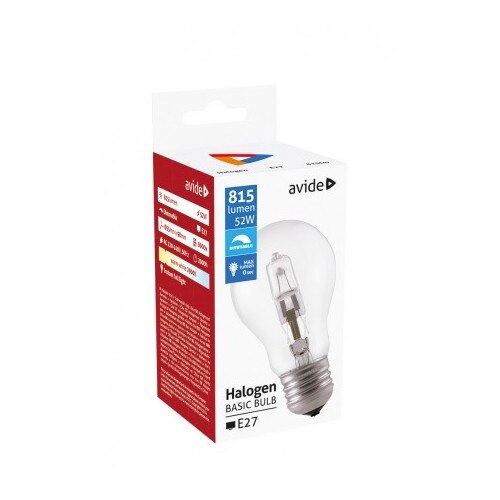 Bec Halogen Clasic 52W E27,forma glob,lumina calda