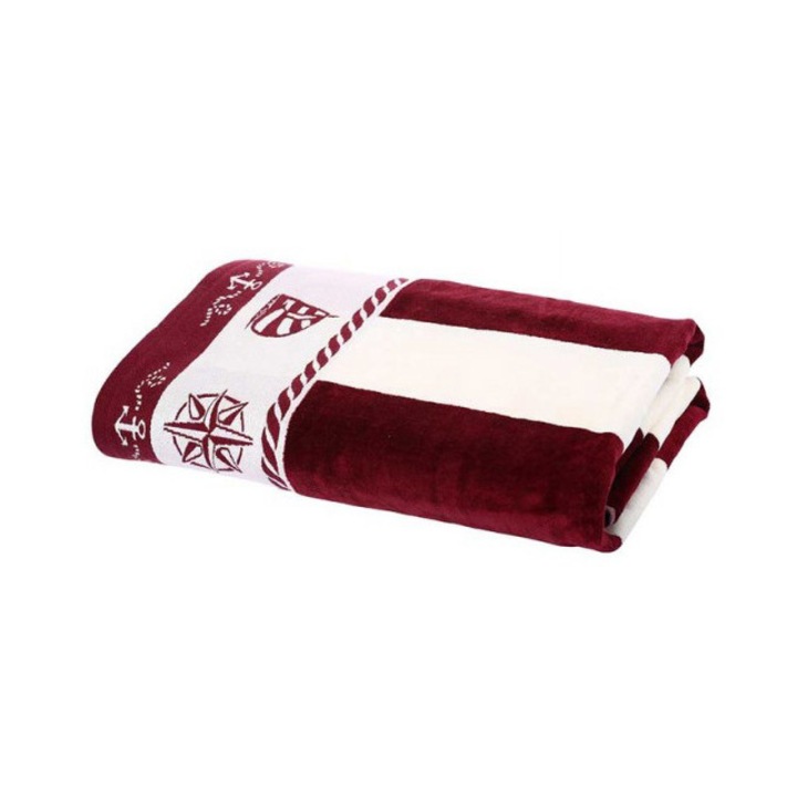 Prosop baie - de calitate Pusula, 100% bumbac, 50x90 cm, Rosu