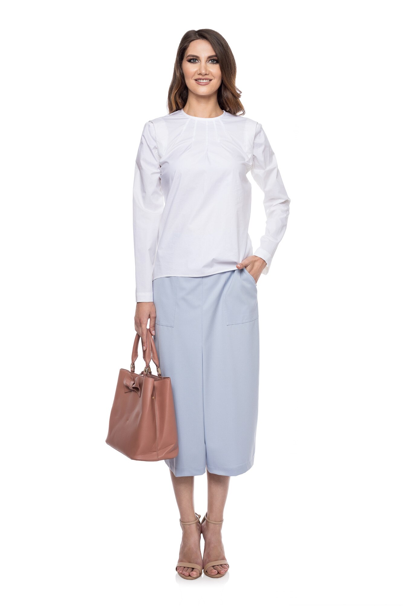 Camasa dama cu maneci detasabile, Valentina Filip, alba, marimea 38 EU