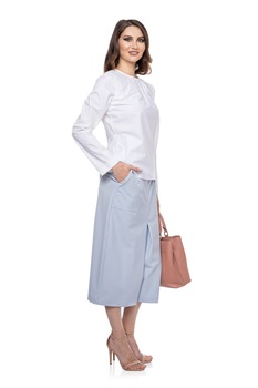 Fusta-pantalon dreapta, Valentina Filip, bleu-gri, marimea 38 EU Fusta-pantalon dreapta, Valentina Filip, bleu-gri, marimea 38 EU