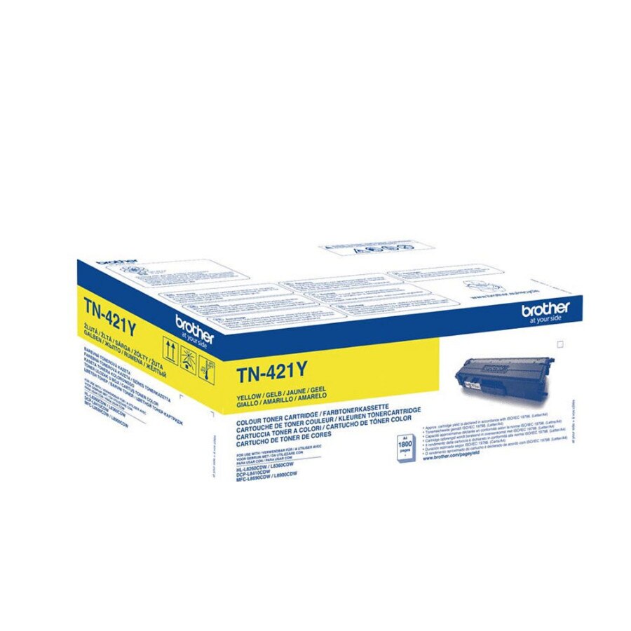Cartus Toner Original Brother TN421Y, 1800 pagini, Yellow, pentru Brother DCP L8410CDW, Brother HL L8260CDW, Brother HL L8360CDW, Brother MFC L8900CDW, Brother MFC L8960CDW