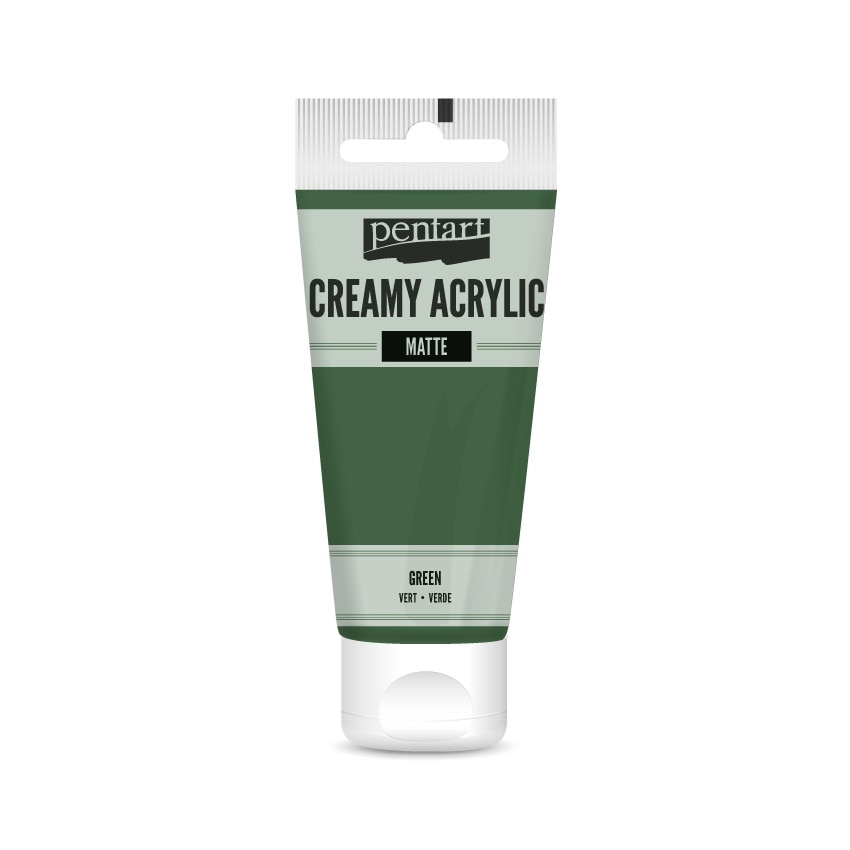 Vopsea acrilica cremoasa mata Pentart - verde, 60 ml