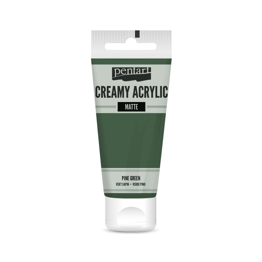 Vopsea acrilica cremoasa mata Pentart - verde brad inchis, 60 ml