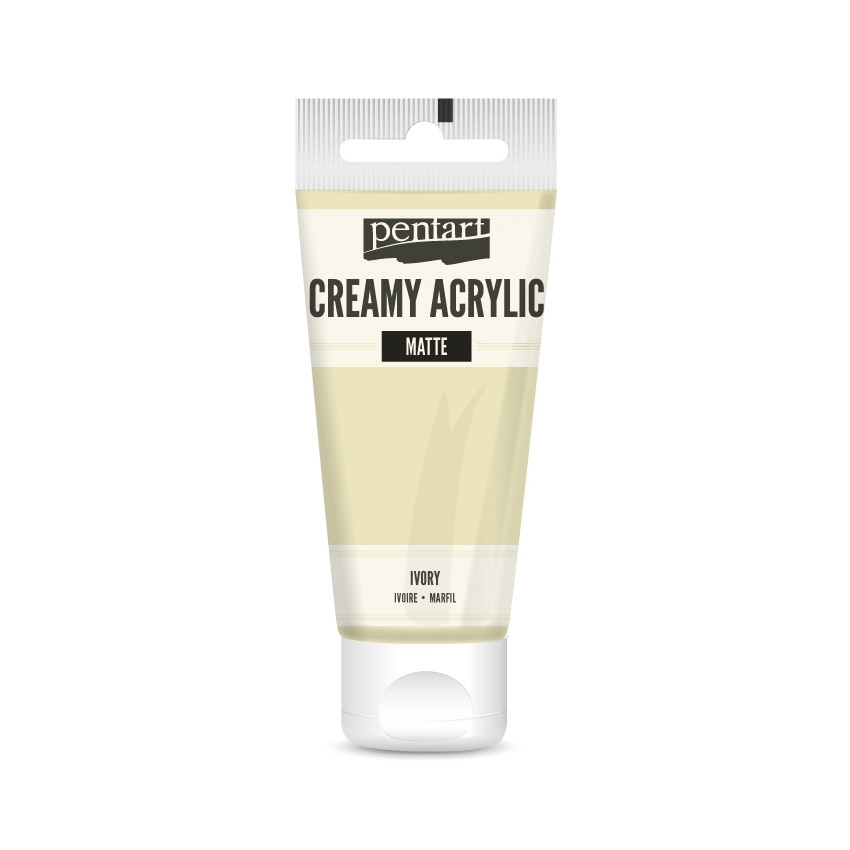 Vopsea acrilica cremoasa mata Pentart - ivoriu / fildes, 60 ml
