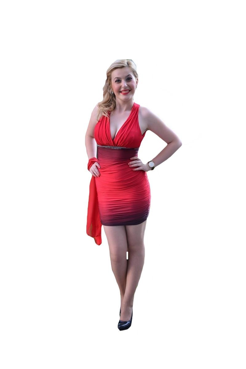 Rochie tinereasca cu spatele gol, D&J Exclusive, Rosu