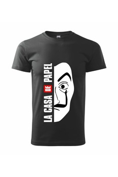 Tricou barbati la casa de papel negru/alb, Negru/Alb, 2XL Tricou barbati la casa de papel negru/alb, Negru/Alb, 2XL