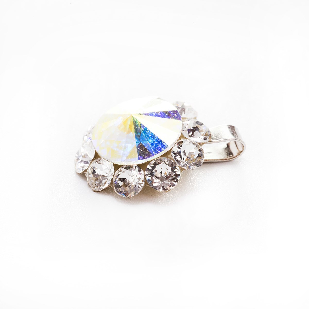 Pandantiv Argint DaviCrystals cu cristale Swarovski floarea soarelui aurore boreale