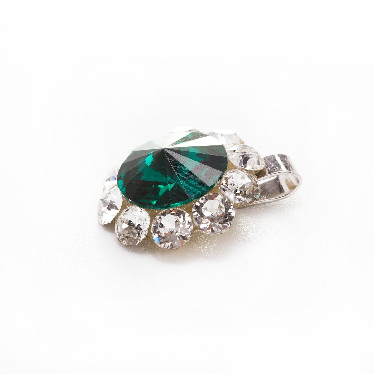 Pandantiv Argint DaviCrystals cu cristale Swarovski floarea soarelui emerald