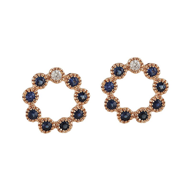 Cercei Deruvo Aur 18k Diamante, Safire E33459P-R