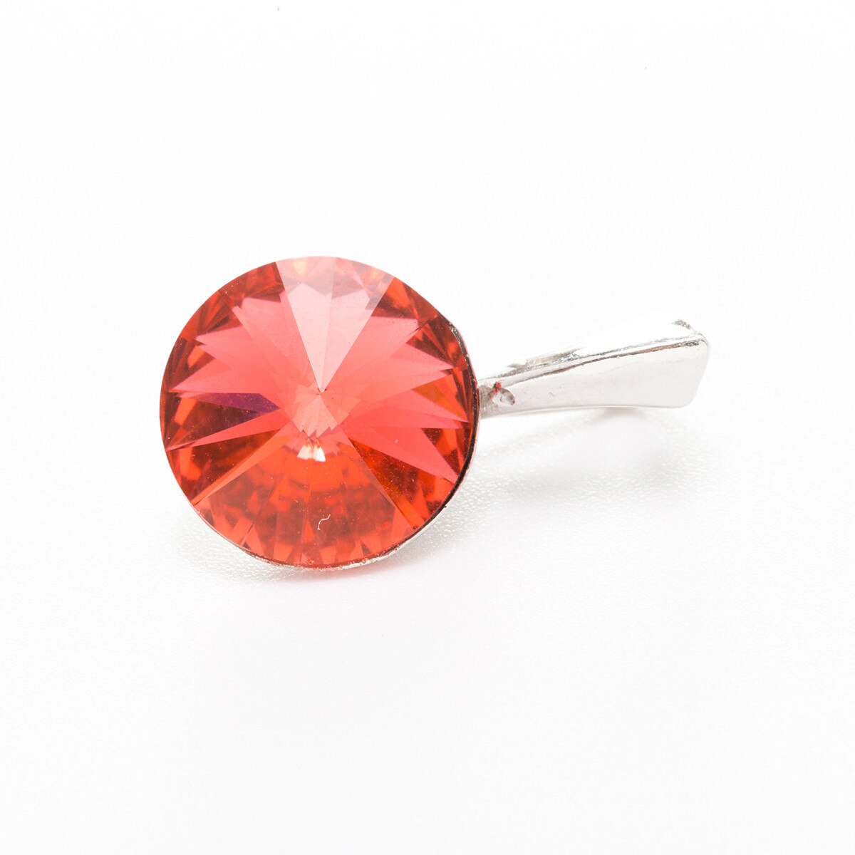 Pandantiv Argint DaviCristals cu cristale Swarovski un singur cristal padparadscha