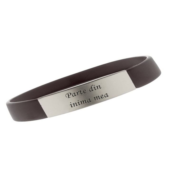 Bratara neagra gravata parte din inima mea in cutie + cadou