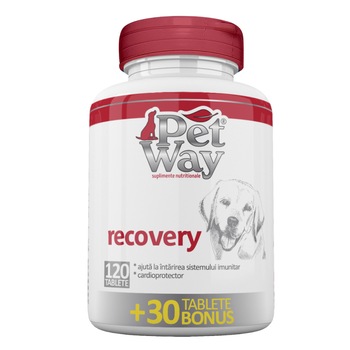 Supliment nutritiv pentru caini Petway Recovery, 120 Tablete + 30 Bonus Supliment nutritiv pentru caini Petway Recovery, 120 Tablete + 30 Bonus