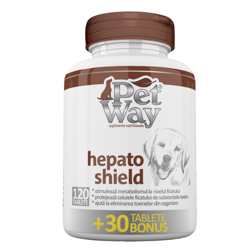 Supliment nutritiv pentru caini Petway Hepato Shield, 120 Tablete + 30 Bonus