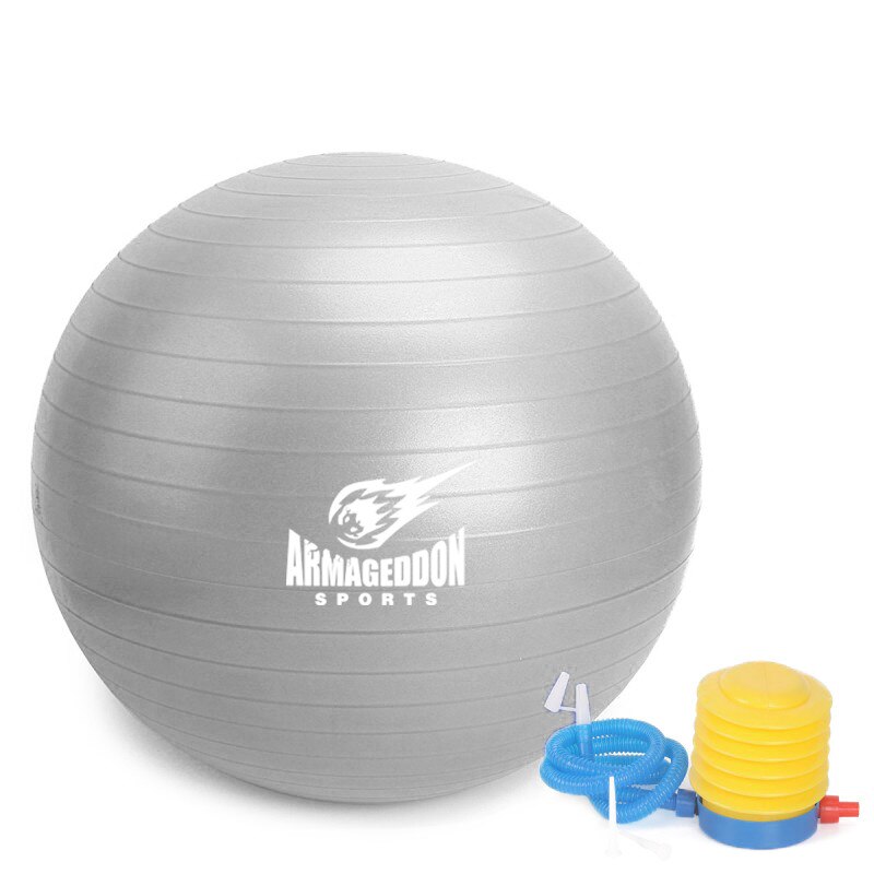 Minge de Gimnastica si Aerobic anti-spargere Armageddon Sports, Suprafata aderenta, diametru 75 cm, Pompa inclusa, Argint