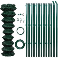 set gard de plasa cu stalpi vidaxl otel galvanizat 15 x 08 m verde imagen 4_0_
0