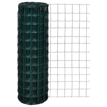 Panou de gard din otel, vidaXL, Verde, 25 x 1.2 m cu ochiuri 100 x 100 mm Panou de gard din otel, vidaXL, Verde, 25 x 1.2 m cu ochiuri 100 x 100 mm