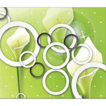 Autocolant Cale si cercuri alb-negru, 135 x 225 cm Autocolant Cale si cercuri alb-negru, 135 x 225 cm