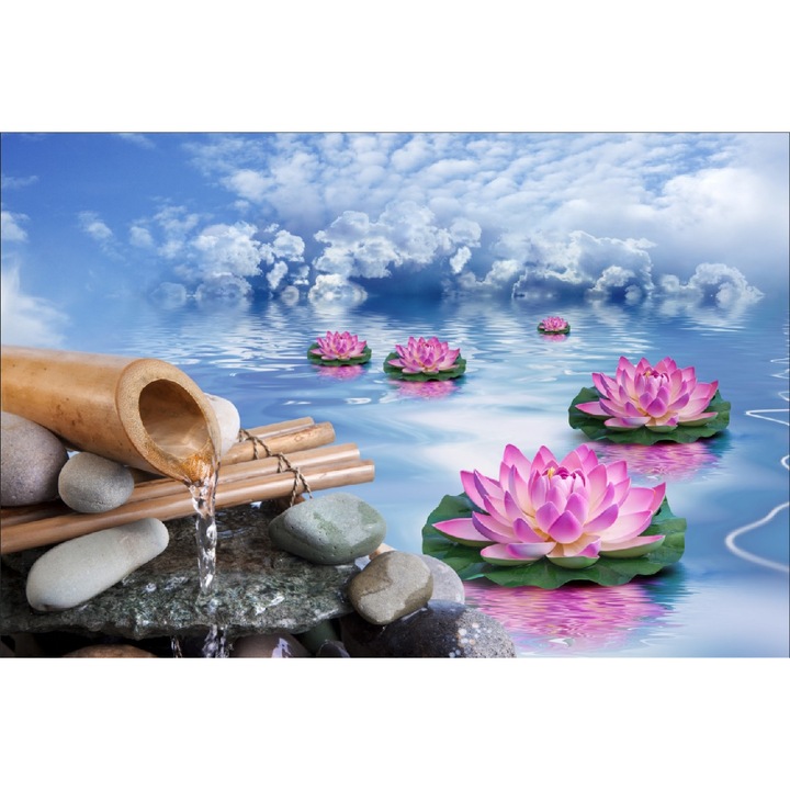 Fototapet Nuferi roz pe lac, 400 x 250 cm