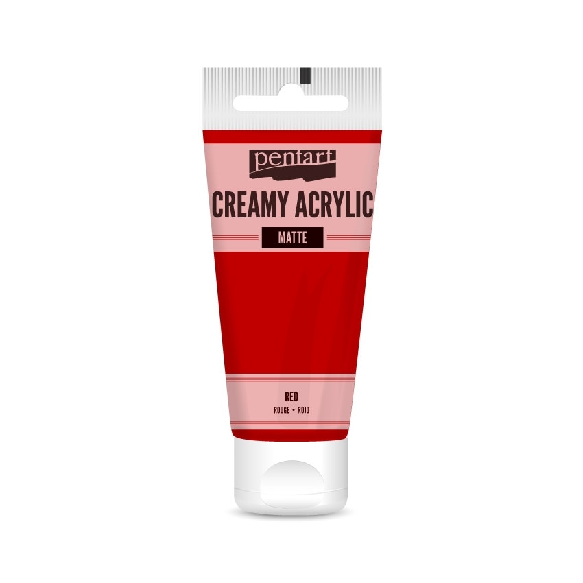 Vopsea acrilica cremoasa mata Pentart - rosu, 60 ml